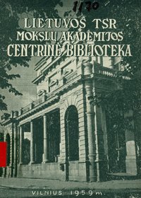 Lietuvos Tsr Mokslu Akademijos Centriné Biblioteka