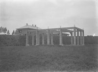 Raktárépület kizsaluzott vasbeton alapzata, 1937. május 20.